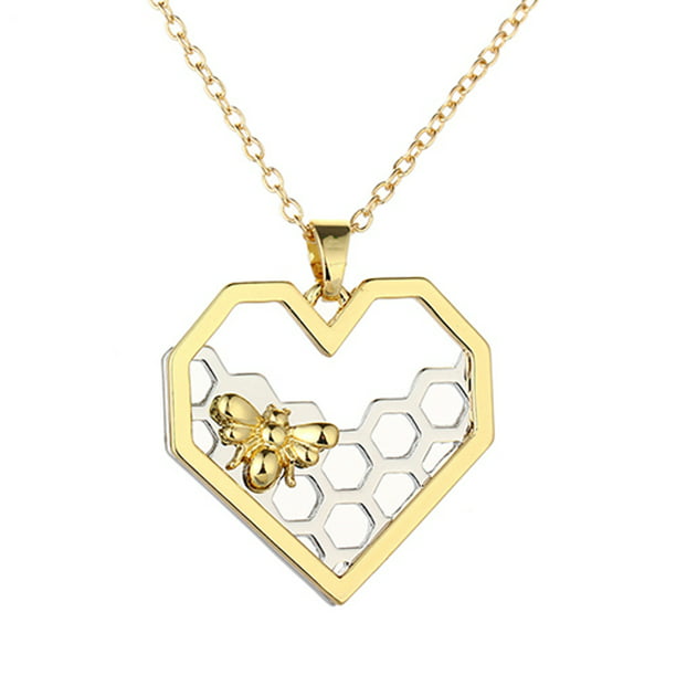 14K Yellow Gold #1 Honey Pendant on an Adjustable 14K Yellow Gold Chain Necklace 